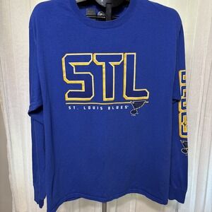 St. Louis Blues Long Sleeve Polyester Large T-Shirt NHL Hockey  Shirt